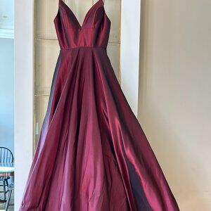 Beautiful Burgundy satin formal dress